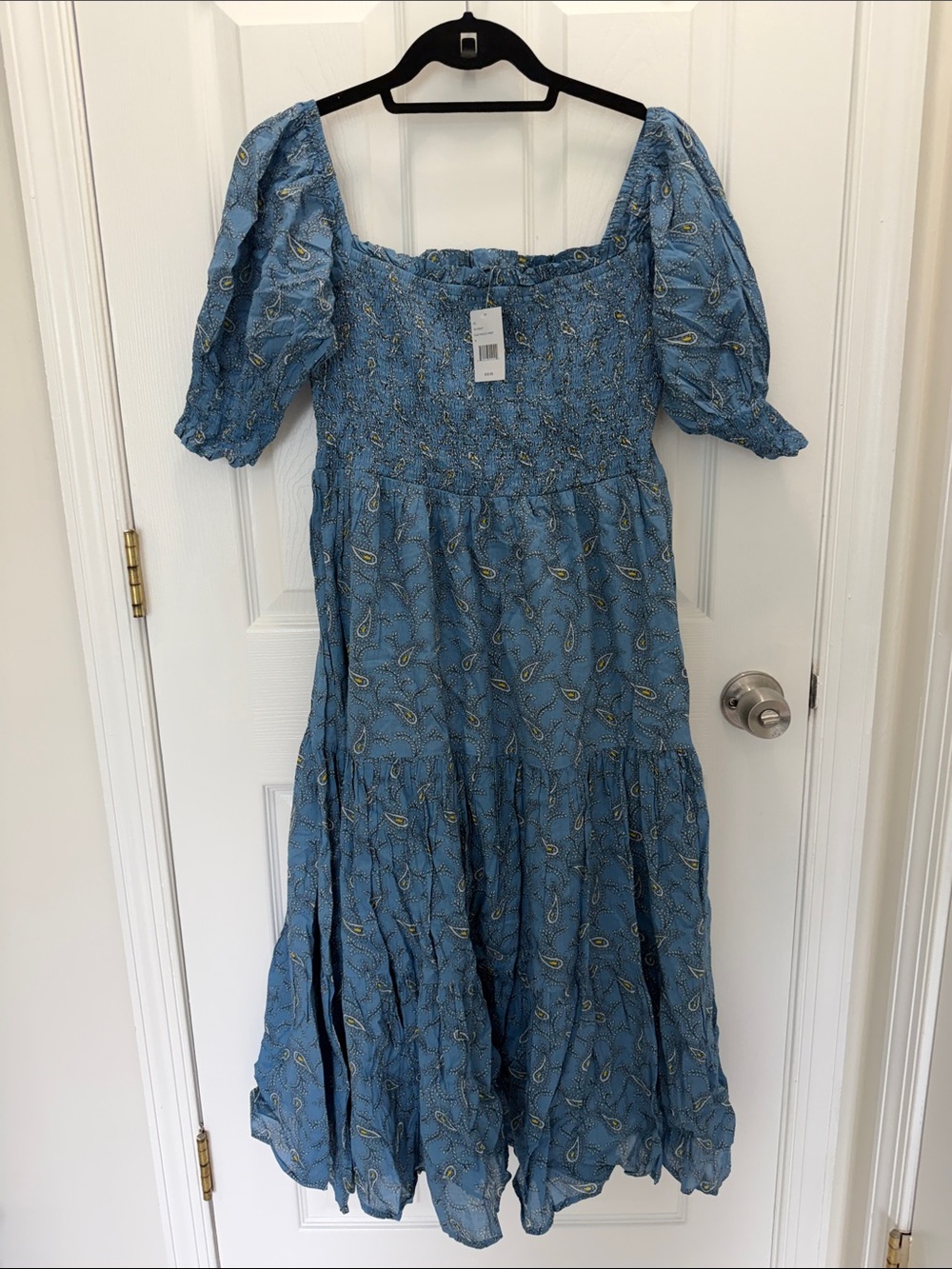 Saks Fifth Avenue Blue Paisley Midi Dress new with tags